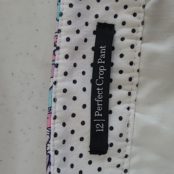 Talbots Purple Paisley Print The Perfect Crop Pant size 12 - Picture 4 of 8